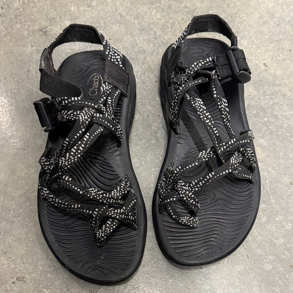 Chaco Women's Black and White Strappy Sandals